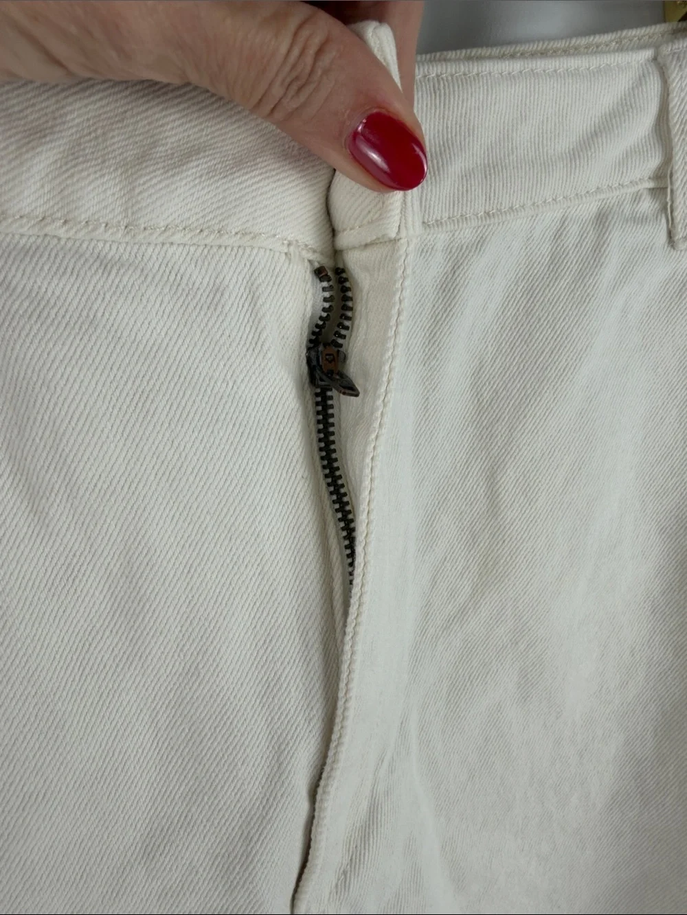 Cotton On Raw Hem Off-White Denim Shorts